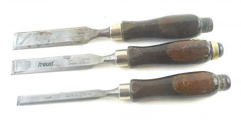 Three Freud beveled chisels