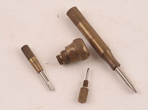 3.75" brass multi-part screwdriver