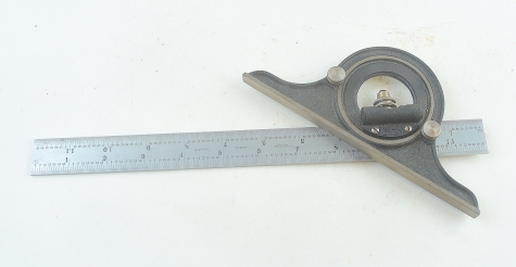 Starrett 12" rule with Starrett protractor head