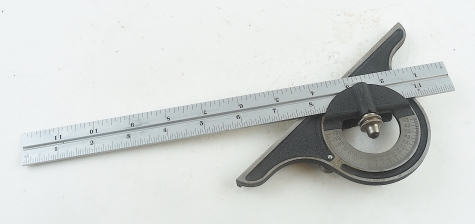 Starrett 12" rule with Starrett protractor head