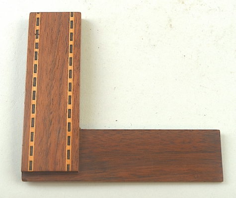 Small walnut try square with banded inlay