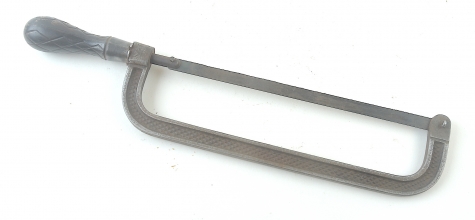 Cast steel hack saw with metal handle