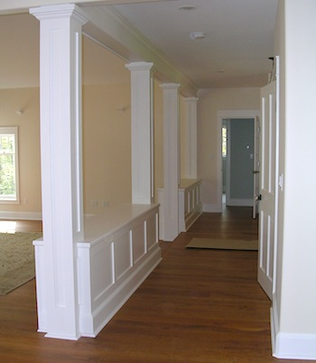 Bookcases in a foyer