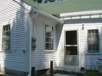 Wood gutters on 18th century house